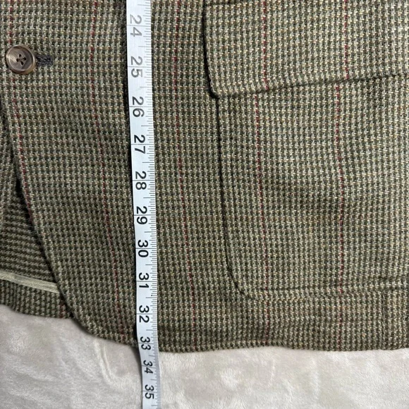 Vintage Polo Ralph Lauren Blazer Men Sz 40L Wool Tweed Brown Herringbone Preppy